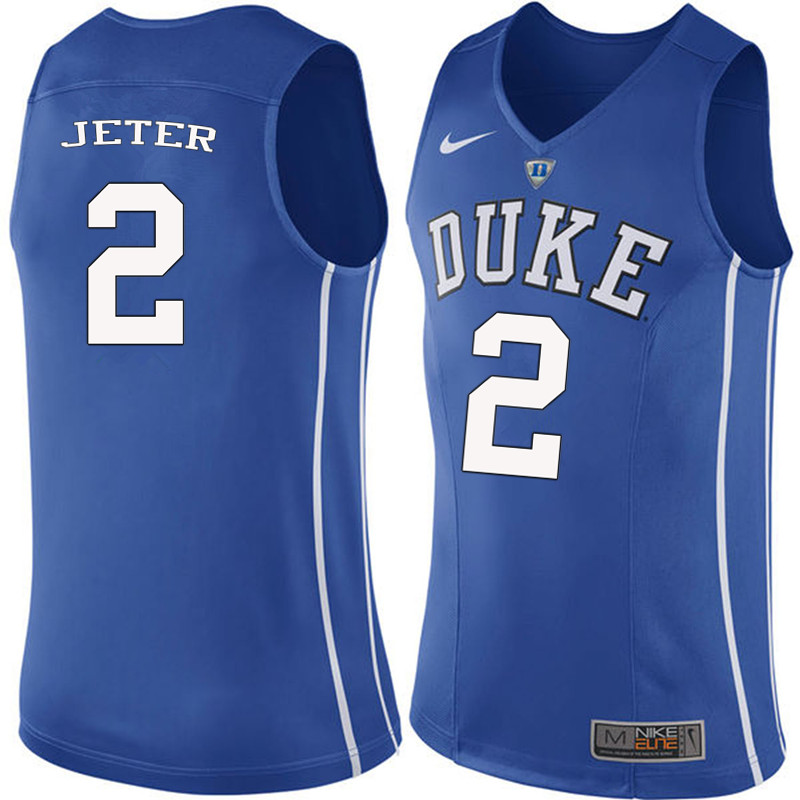 Men #2 Chase Jeter Duke Blue Devils College Basketball Jerseys-Blue